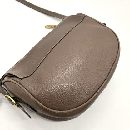 GUCCI Shoulder Bag Purse GG Old Leather Gray Authentic