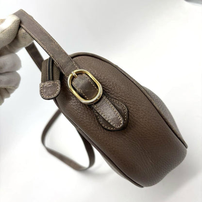 GUCCI Shoulder Bag Purse GG Old Leather Gray Authentic