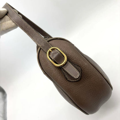 GUCCI Shoulder Bag Purse GG Old Leather Gray Authentic