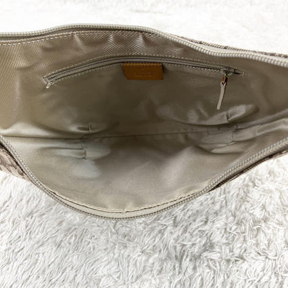 GUCCI Shoulder Bag Purse GG Canvas Mustard Beige Authentic
