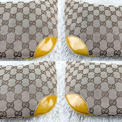 GUCCI Shoulder Bag Purse GG Canvas Mustard Beige Authentic