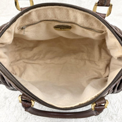 GUCCI Hand Bag Tote Purse GG Supreme Leather PVC Brown Beige Authentic