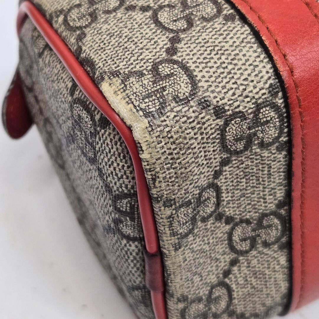 GUCCI Hand Bag Tote Purse GG Supreme Leather Authentic
