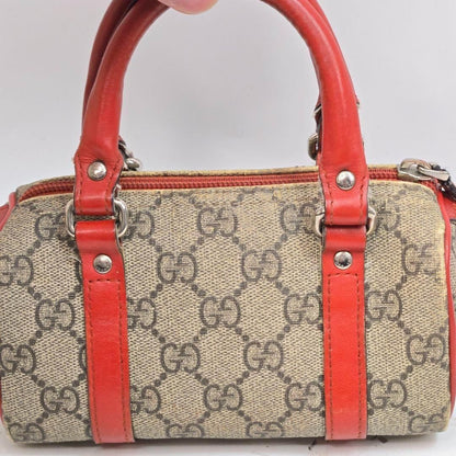 GUCCI Hand Bag Tote Purse GG Supreme Leather Authentic