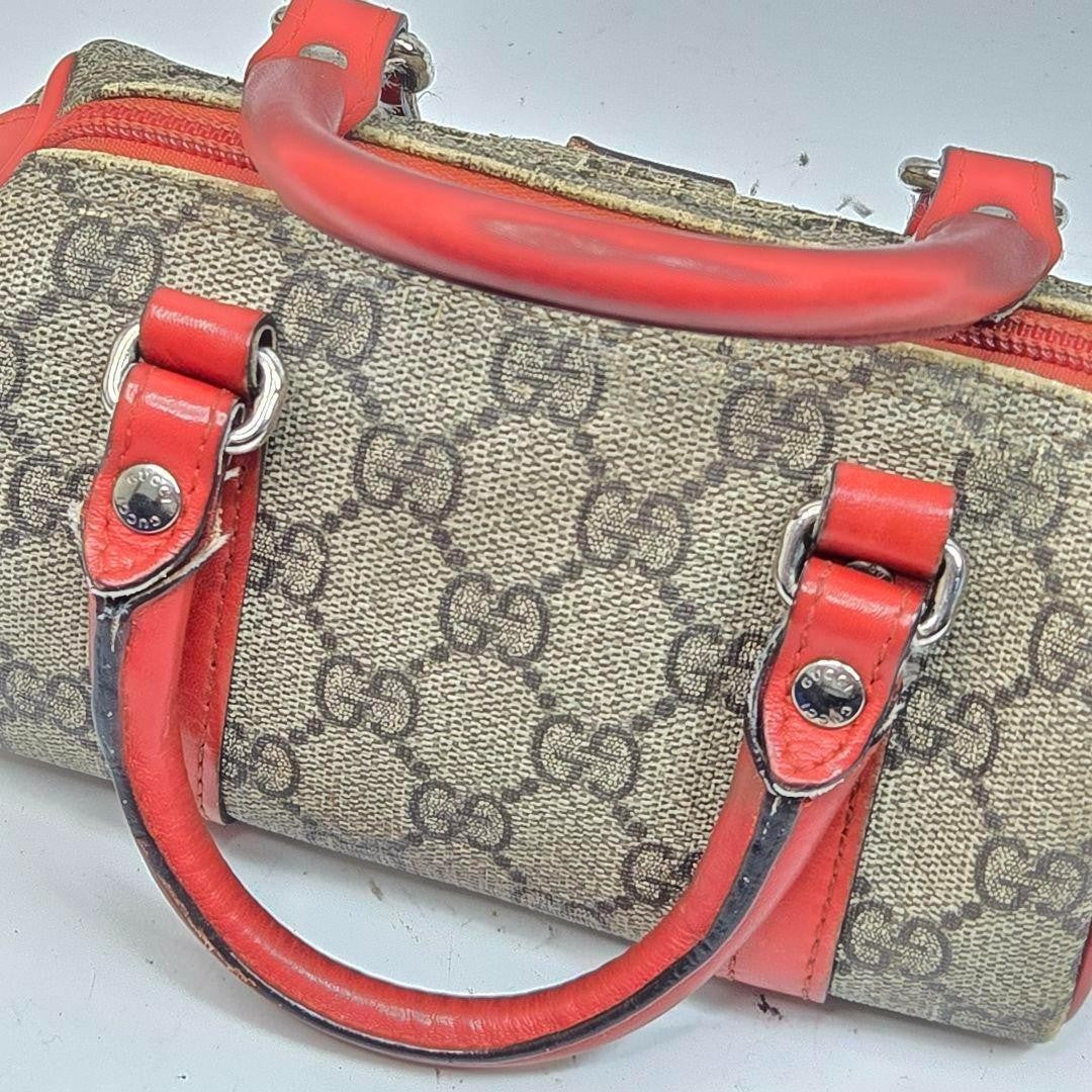 GUCCI Hand Bag Tote Purse GG Supreme Leather Authentic