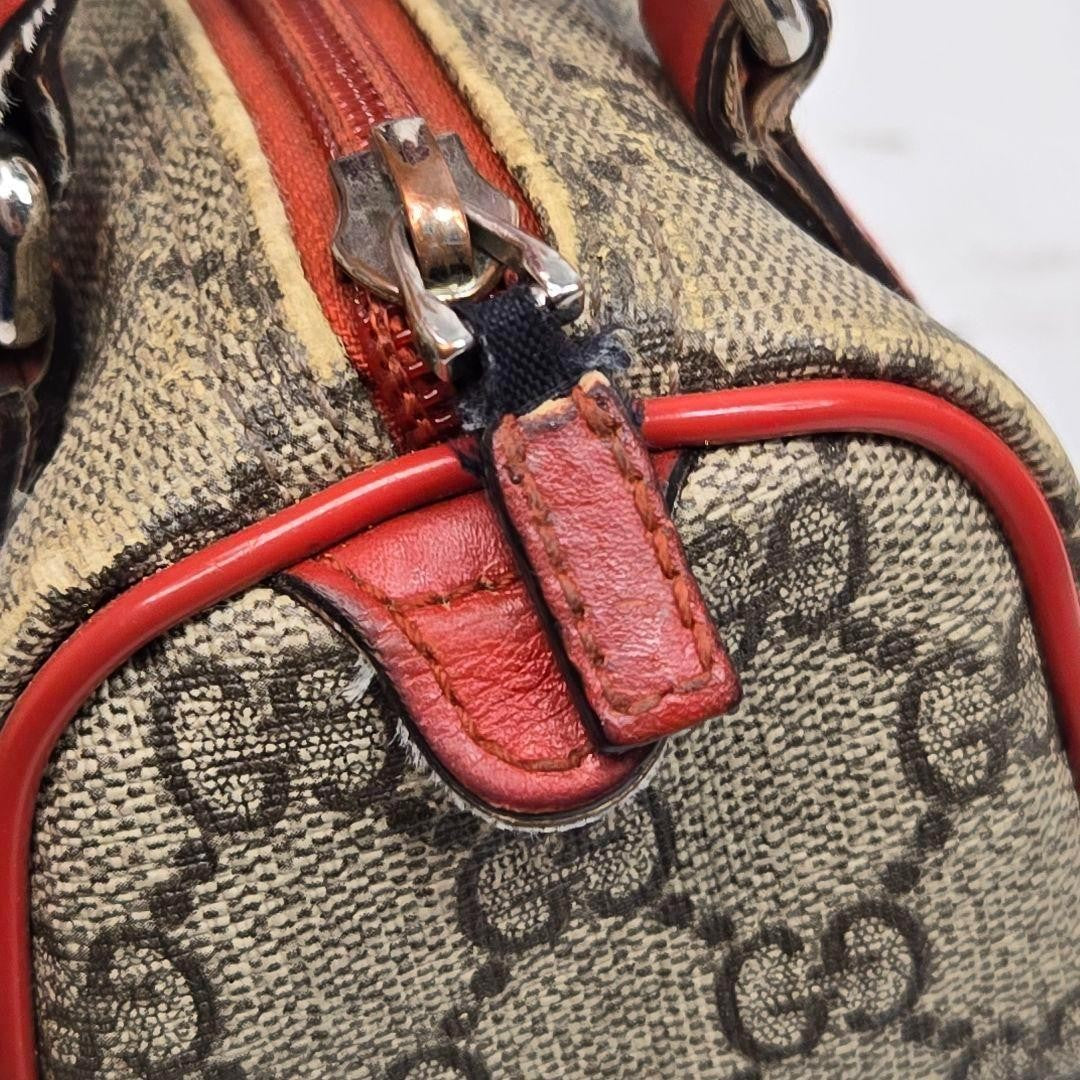 GUCCI Hand Bag Tote Purse GG Supreme Leather Authentic