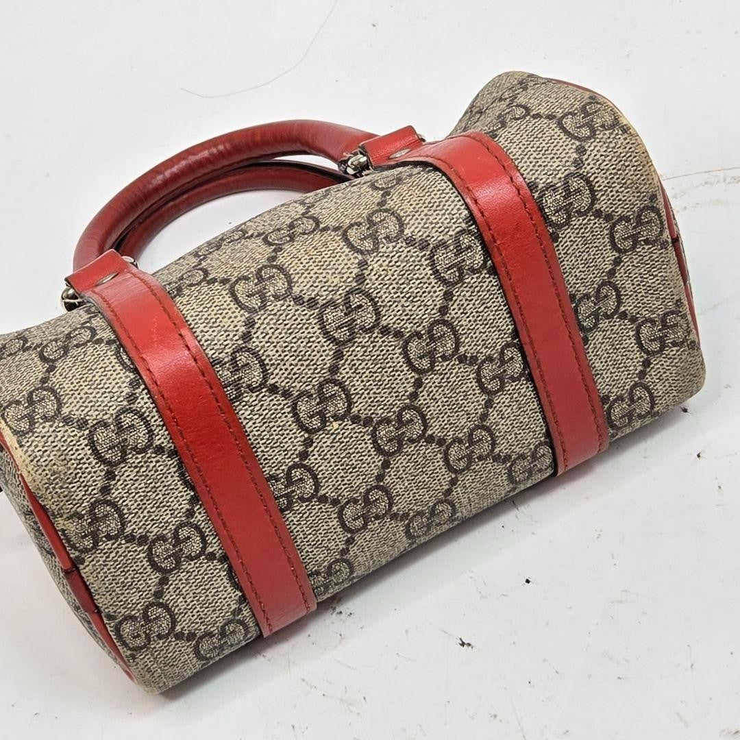 GUCCI Hand Bag Tote Purse GG Supreme Leather Authentic