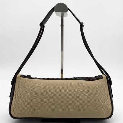 GUCCI Shoulder Bag Purse Canvas Leather Brown Beige Authentic