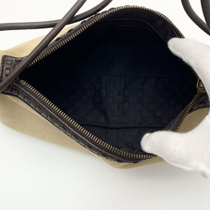 GUCCI Shoulder Bag Purse Canvas Leather Brown Beige Authentic