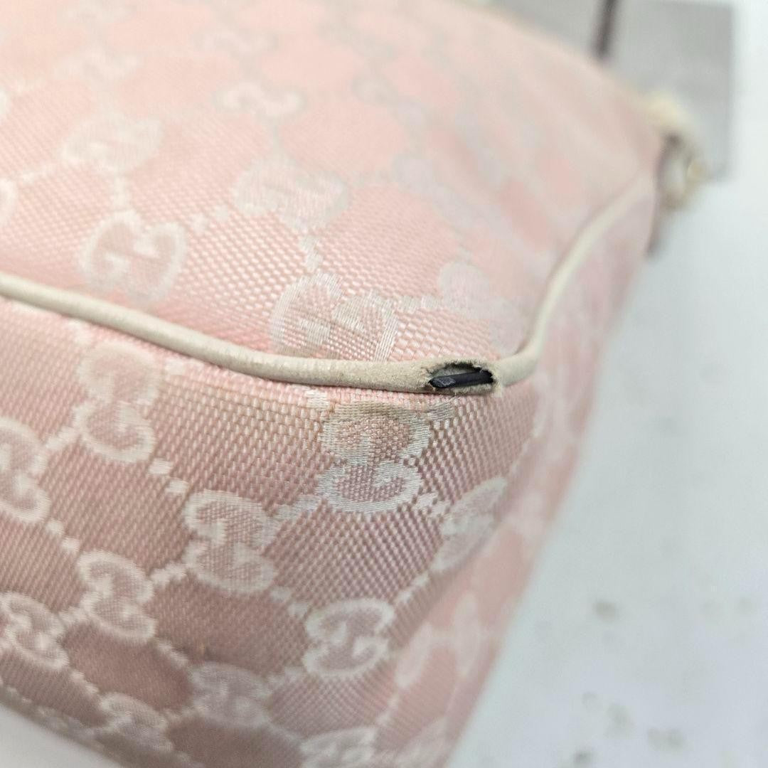 GUCCI Shoulder Bag Purse GG Canvas Leather Authentic