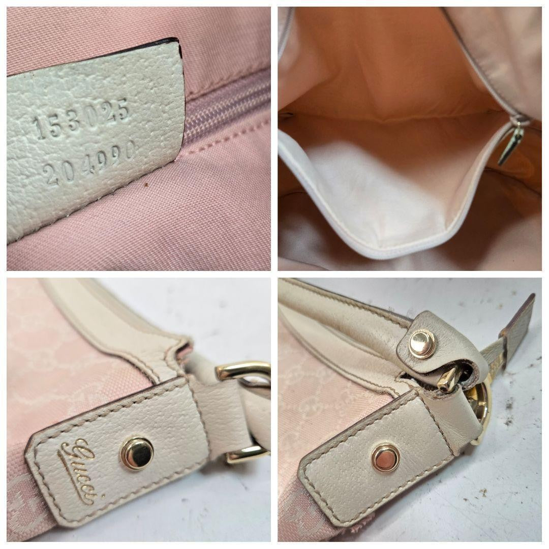 GUCCI Shoulder Bag Purse GG Canvas Leather Authentic