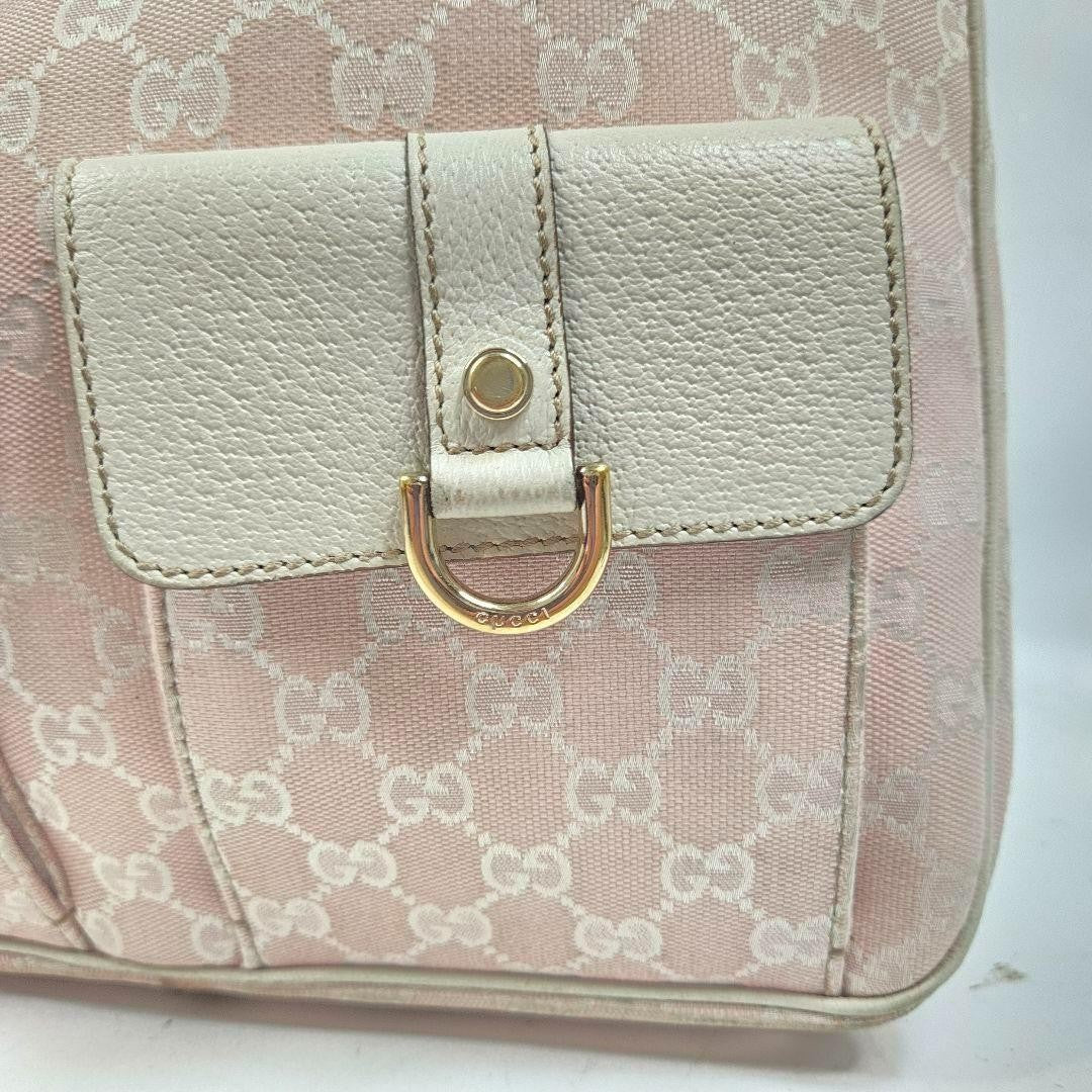 GUCCI Shoulder Bag Purse GG Canvas Leather Authentic