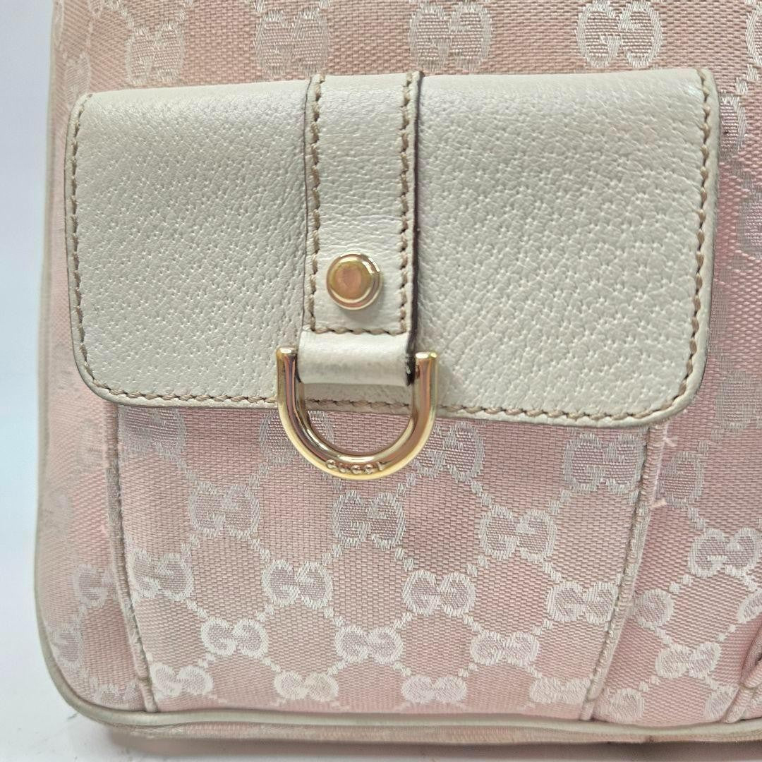 GUCCI Shoulder Bag Purse GG Canvas Leather Authentic