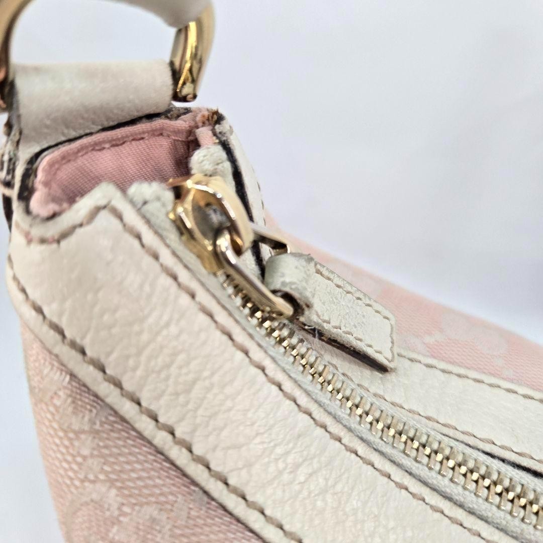 GUCCI Shoulder Bag Purse GG Canvas Leather Authentic