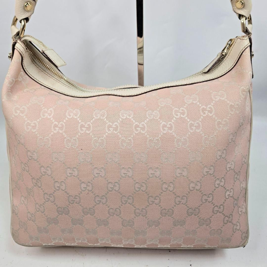 GUCCI Shoulder Bag Purse GG Canvas Leather Authentic