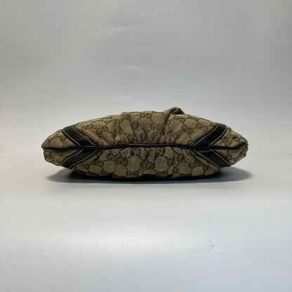 GUCCI Shoulder Bag Purse GG Canvas Leather Beige Brown Authentic
