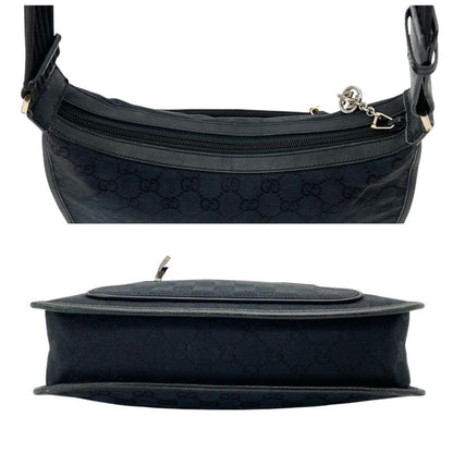 GUCCI Shoulder Bag Purse GG Canvas Black Authentic