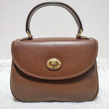 BURBERRY Hand Shoulder Bag Tote Purse 2way Nova Check Leather Brown Authentic