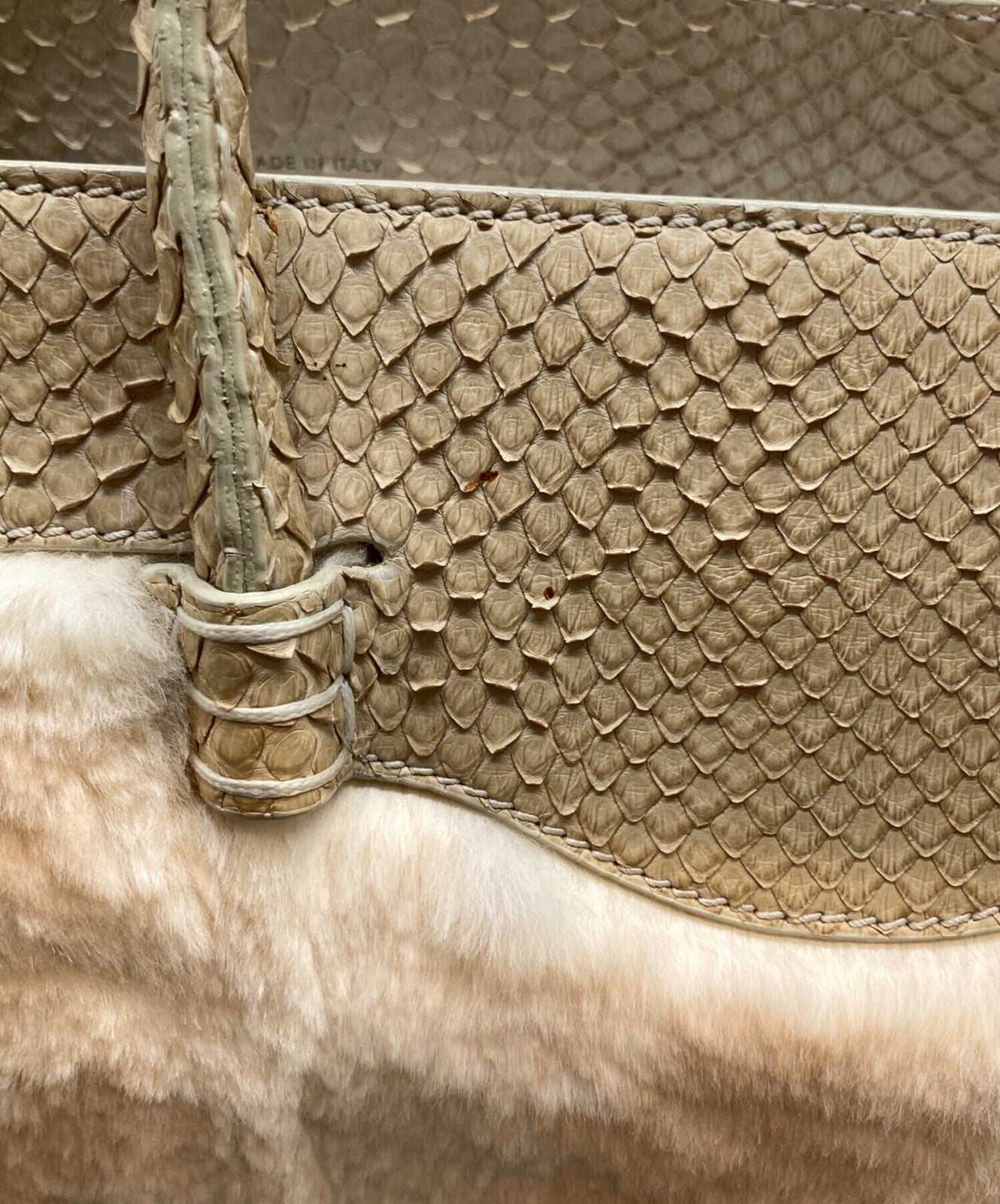 TOD'S Hand Bag Tote Purse Leather Beige Authentic