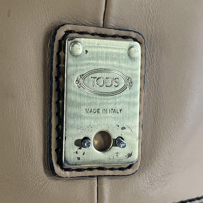 TOD'S Hand Bag Tote Purse Leather Beige Authentic