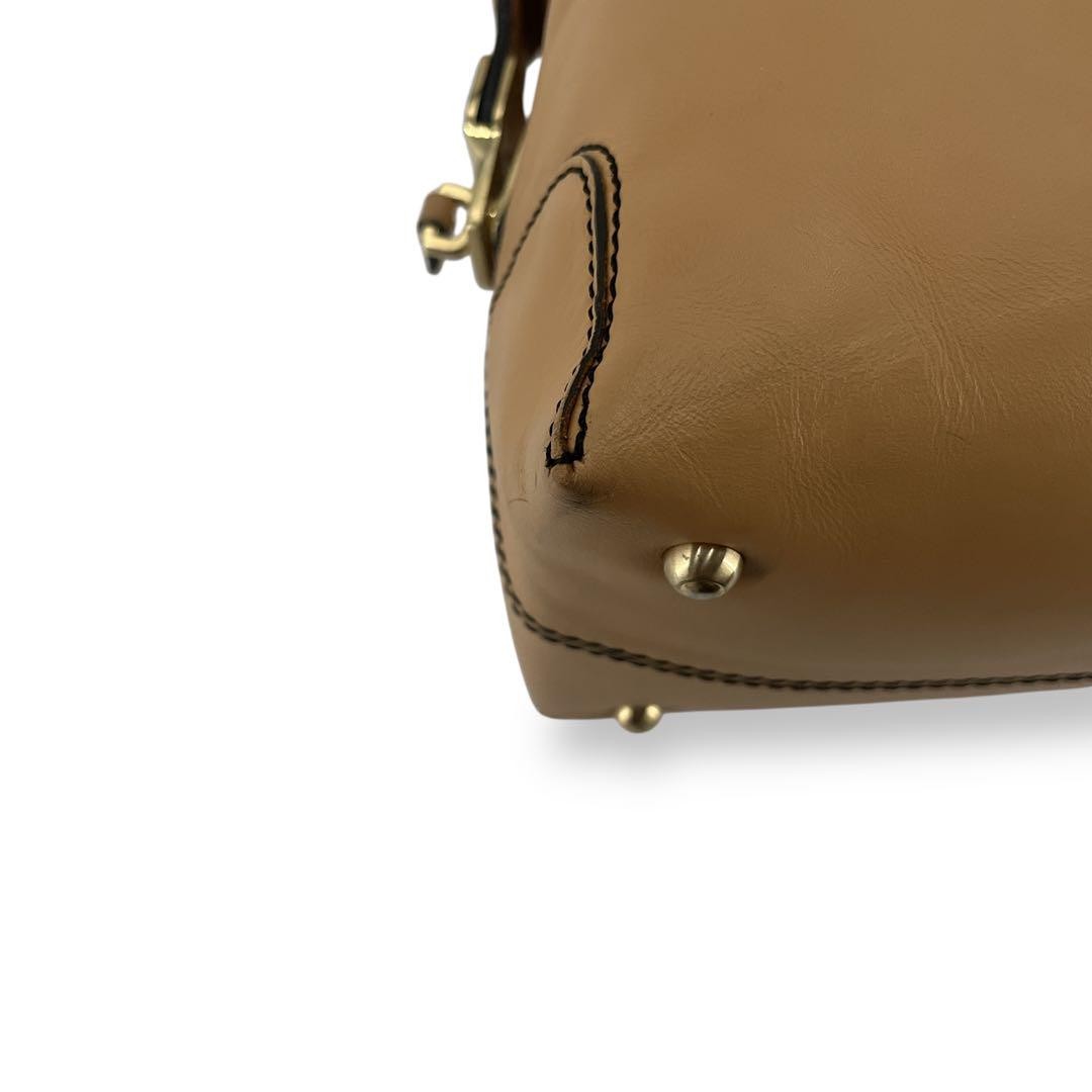 TOD'S Hand Bag Tote Purse Leather Beige Authentic