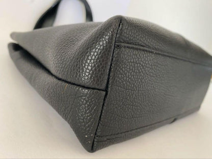 BURBERRY Hand Bag Tote Purse Nova Check Leather Black Authentic