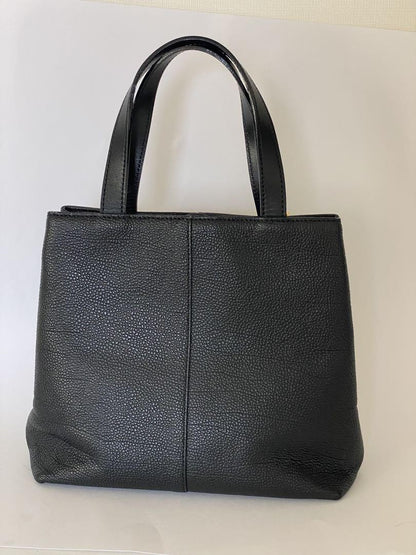 BURBERRY Hand Bag Tote Purse Nova Check Leather Black Authentic
