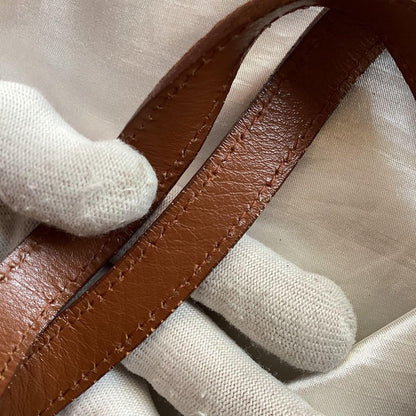 BURBERRY Hand Bag Tote Purse Nova Check Leather Brown Authentic
