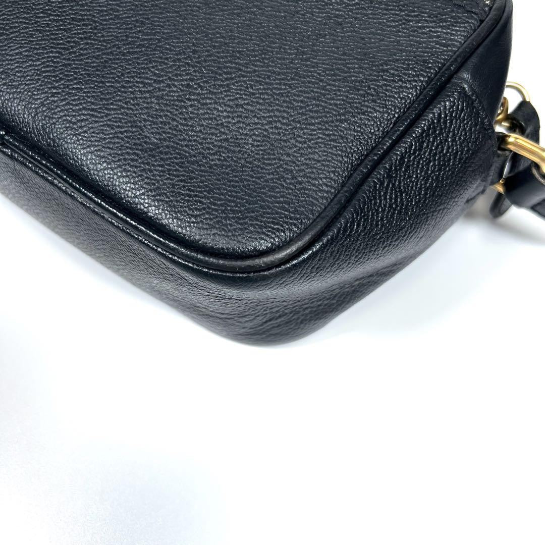 BURBERRY Shoulder Bag Purse Nova Check Leather Black Authentic