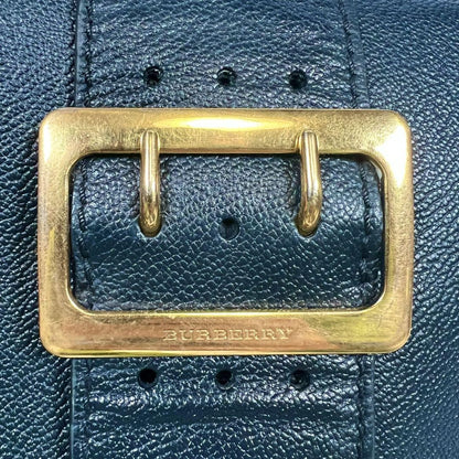 BURBERRY Shoulder Bag Purse Nova Check Leather Black Authentic