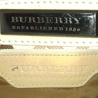 BURBERRY Shoulder Bag Purse Nova Check Patent Leather White Authentic