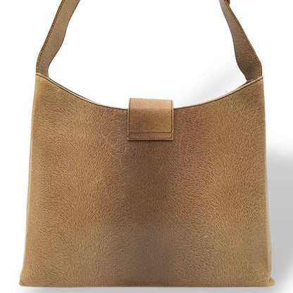 Salvatore Ferragamo Shoulder Bag Purse Gancini Leather Brown Authentic