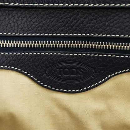 TOD'S Hand Bag Tote Purse Leather Navy Authentic