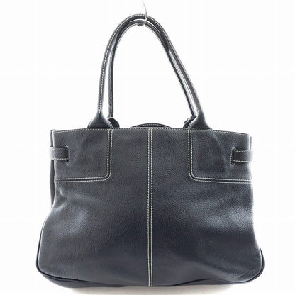 TOD'S Hand Bag Tote Purse Leather Navy Authentic