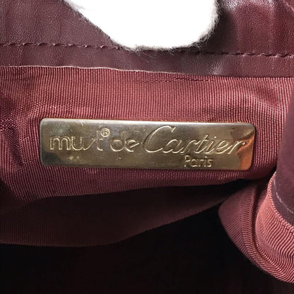 Cartier Shoulder Bag Purse Must Leather Bordeaux Authentic