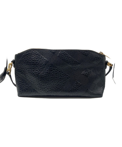 BURBERRY Shoulder Bag Purse Leather Black Authentic