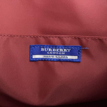 BURBERRY BLUE LABEL Hand Bag Tote Purse Nova Check Canvas Leather Red Authentic