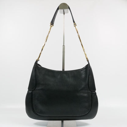 Salvatore Ferragamo Shoulder Bag Purse Leather Black Authentic