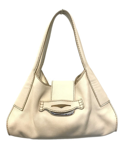 TOD'S Hand Bag Tote Purse Beige Authentic
