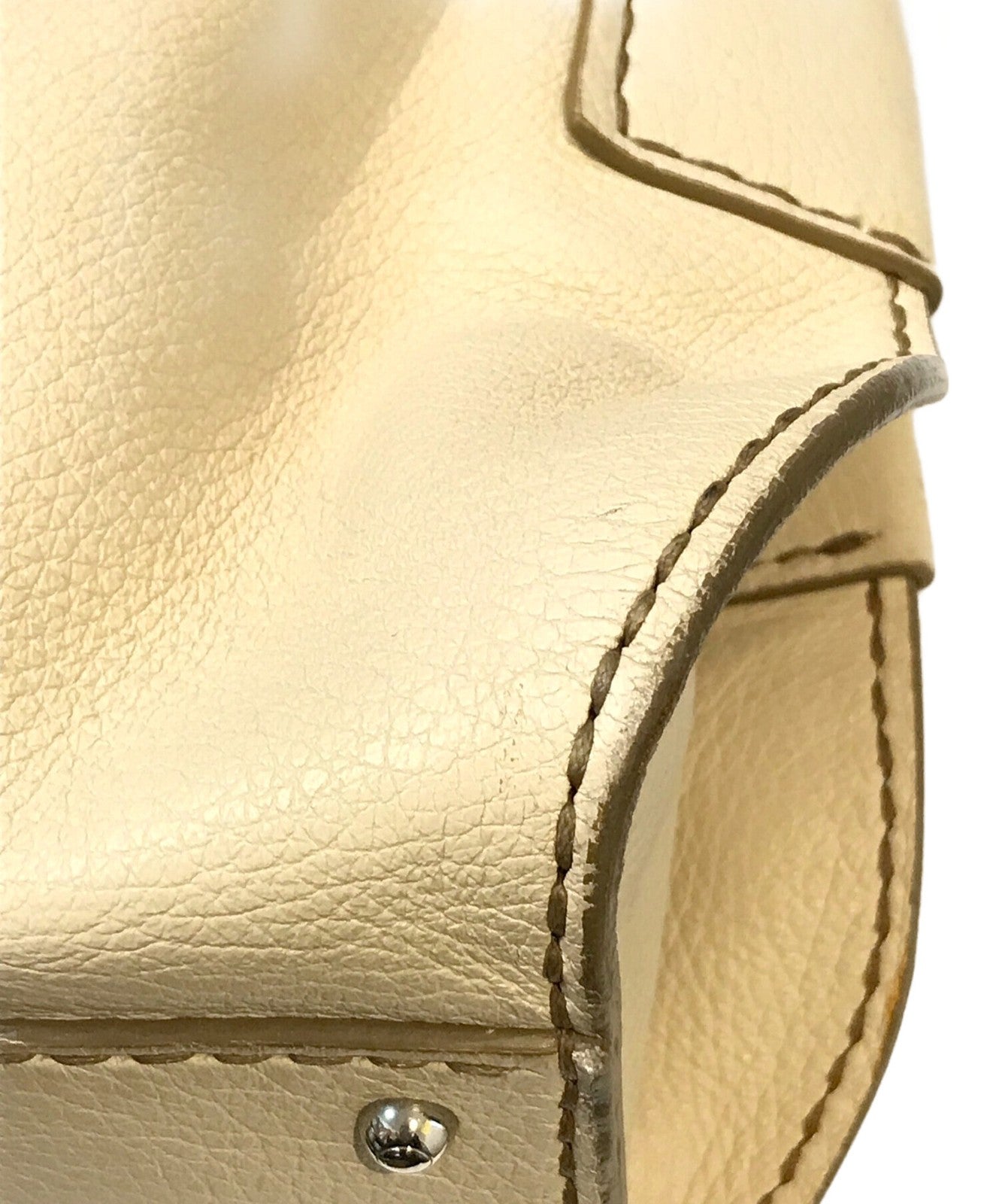 TOD'S Hand Bag Tote Purse Beige Authentic