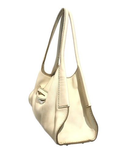 TOD'S Hand Bag Tote Purse Beige Authentic
