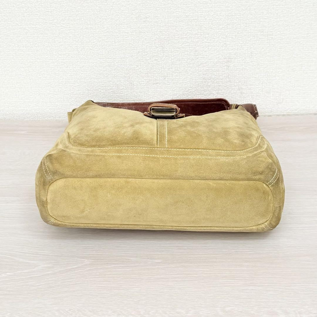COACH Bolso de Hombro Cartera Hampton Hobo Gamuza Beige Auténtico
