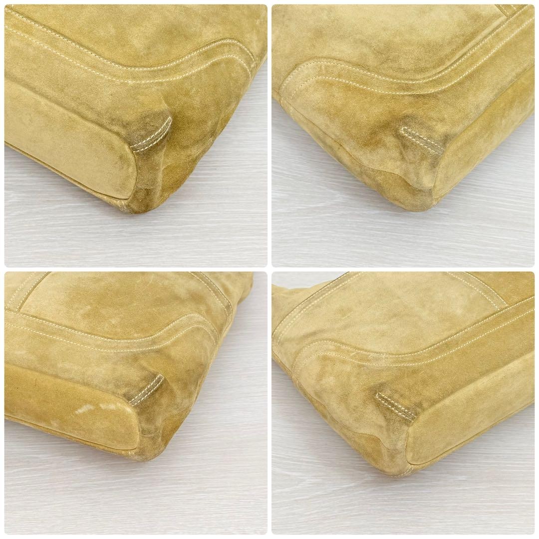 COACH Bolso de Hombro Cartera Hampton Hobo Gamuza Beige Auténtico