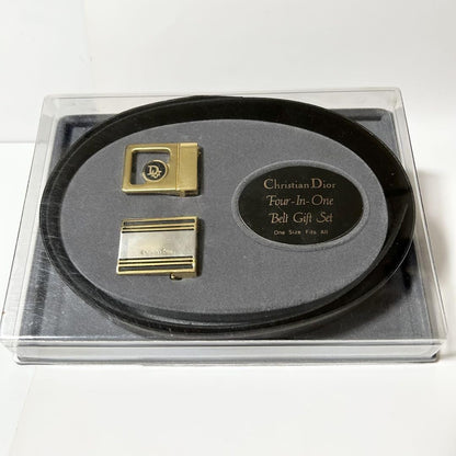 Christian Dior Herren Gürtel Logo Leder Schwarz Braun Authentisch