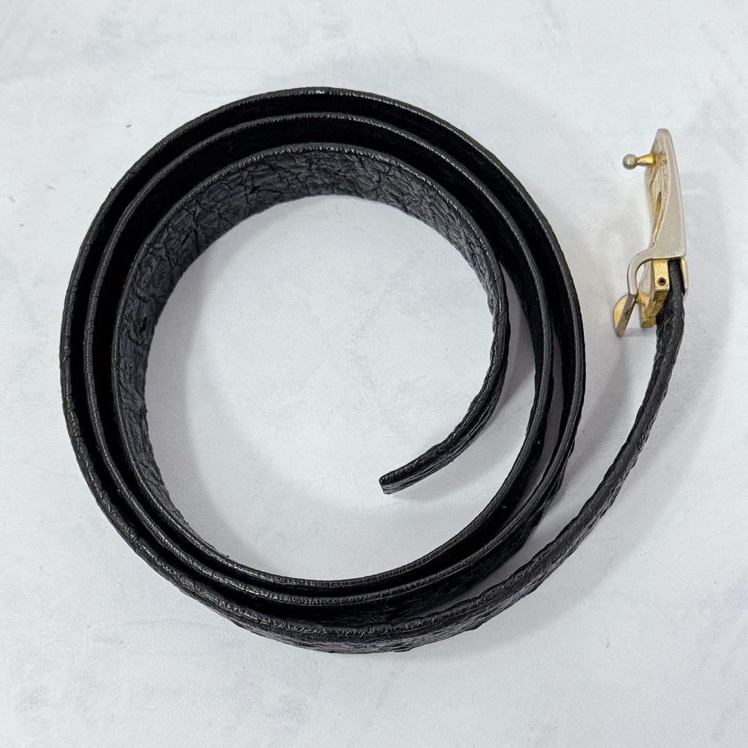 Christian Dior Hombres Cinturón Logo Cuero Negro Auténtico
