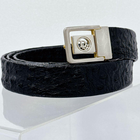 Christian Dior Men's Belt Logo Leather Black Authentic