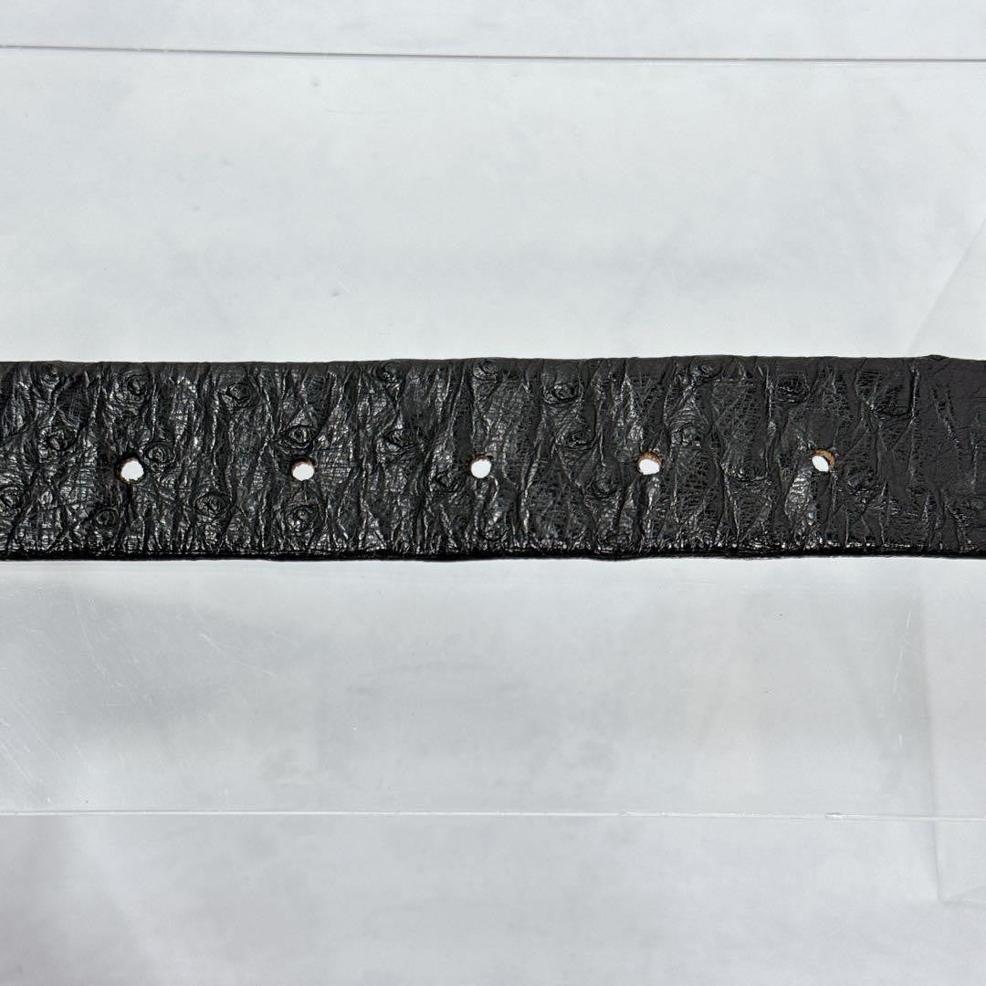 Christian Dior Men's Belt Logo Leather Black Authentic