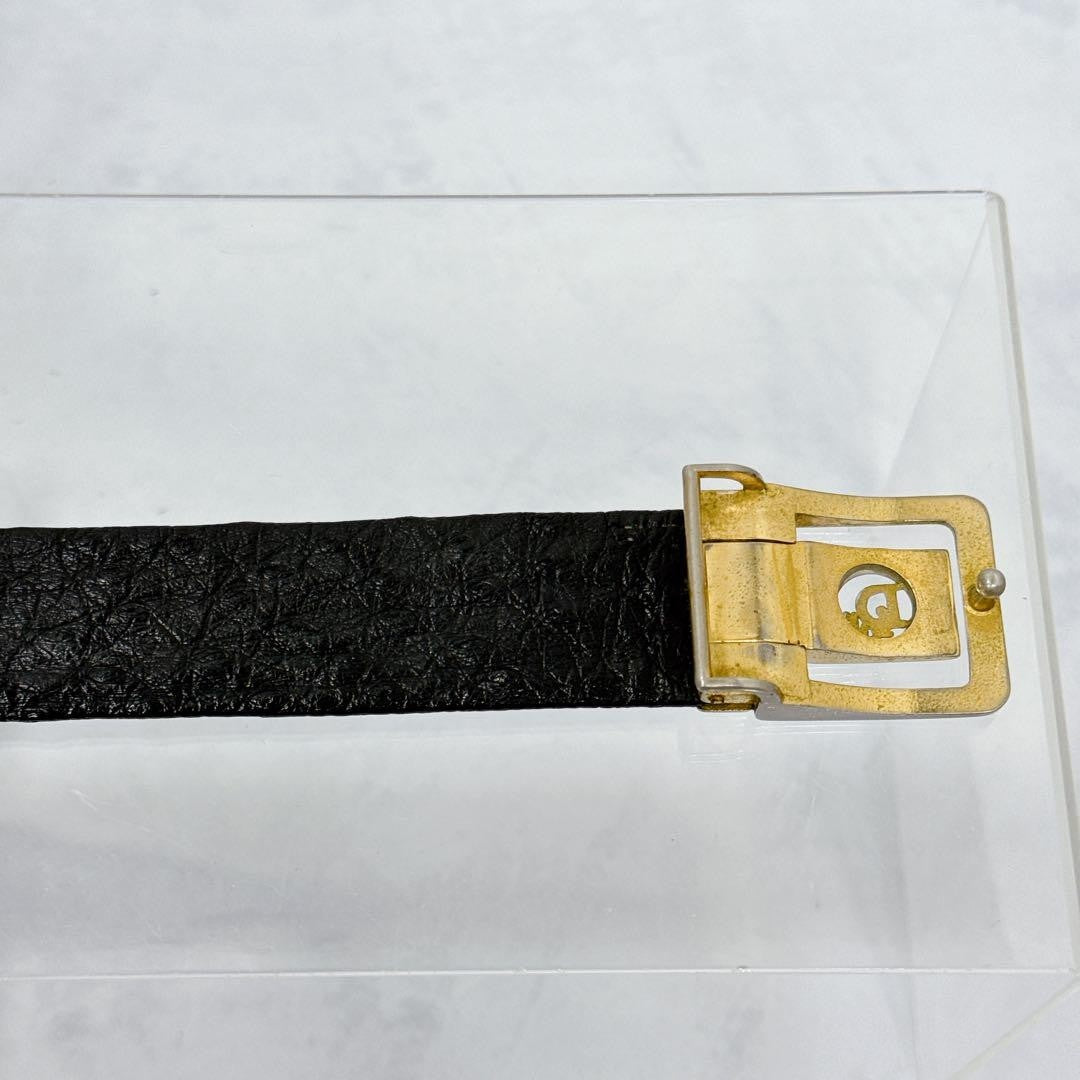 Christian Dior Men's Belt Logo Leather Black Authentic