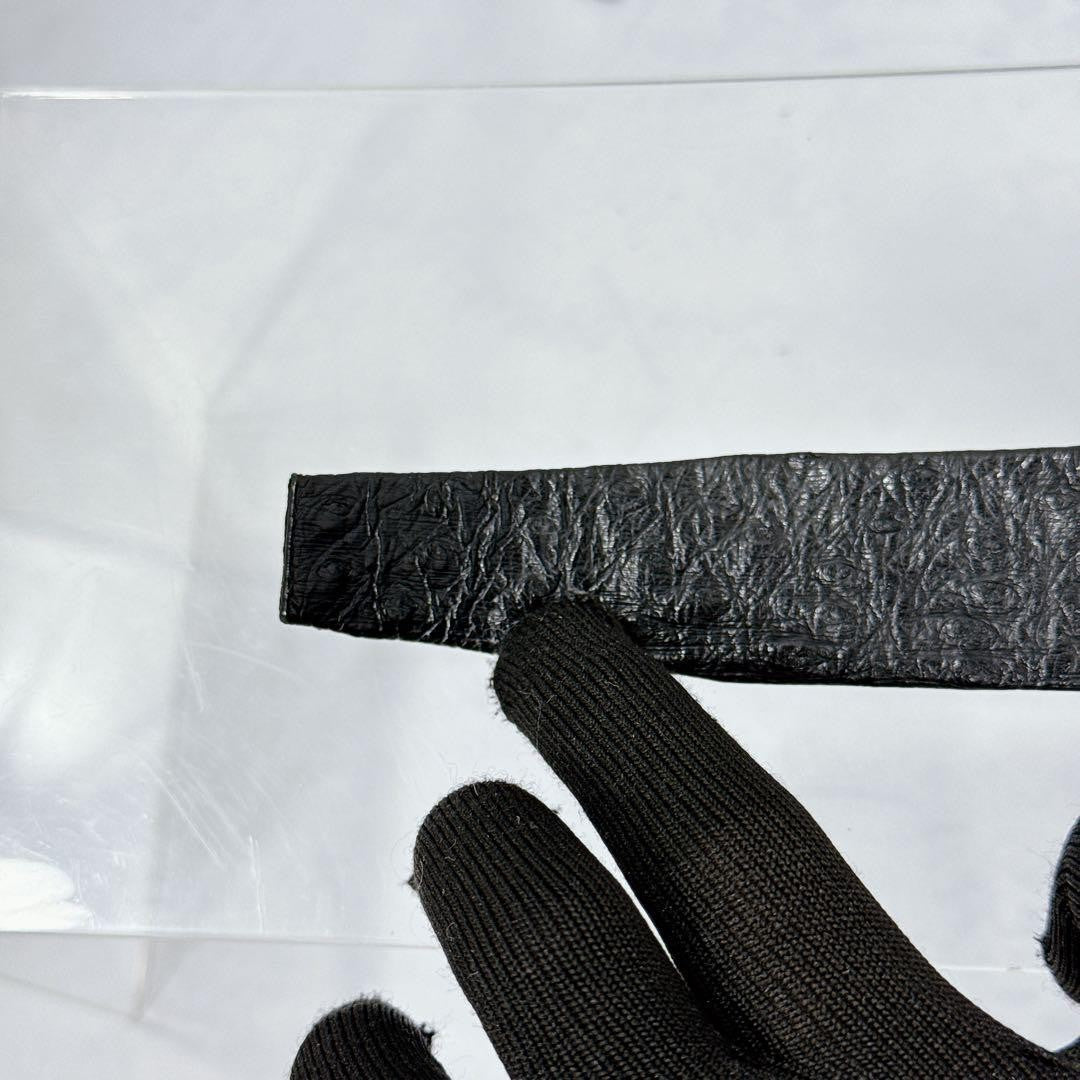 Christian Dior Men's Belt Logo Leather Black Authentic