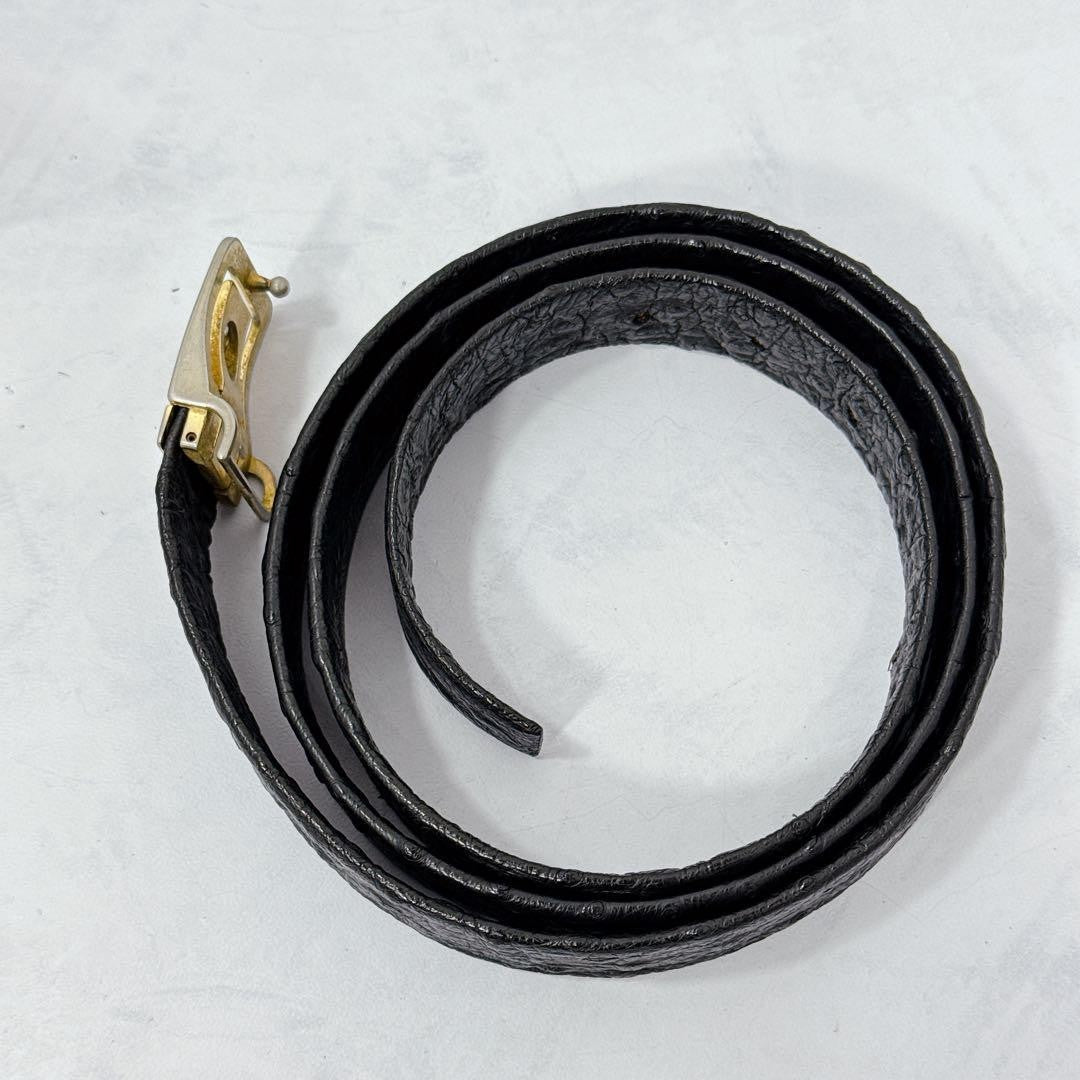 Christian Dior Men's Belt Logo Leather Black Authentic